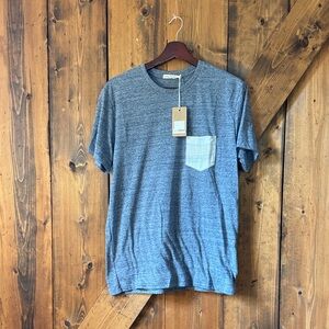 Marine Layer Men’s Heather Gray/Navy T-Shirt with Pocket